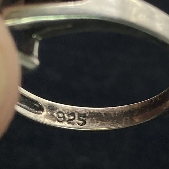 Vintage Sterling Silver Ring And Necklace Set Clear Glass Size 7 Elegant Classic - Picture 6 of 12